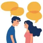 Happy couple laughing while asking fun and deep questions relationship. questions to each other