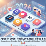 A graphic titled "BEST DATING APPS IN 2025" lists several dating apps including Tagged, Tinder, Hinge, Bumble, Boo, and Facebook Dating